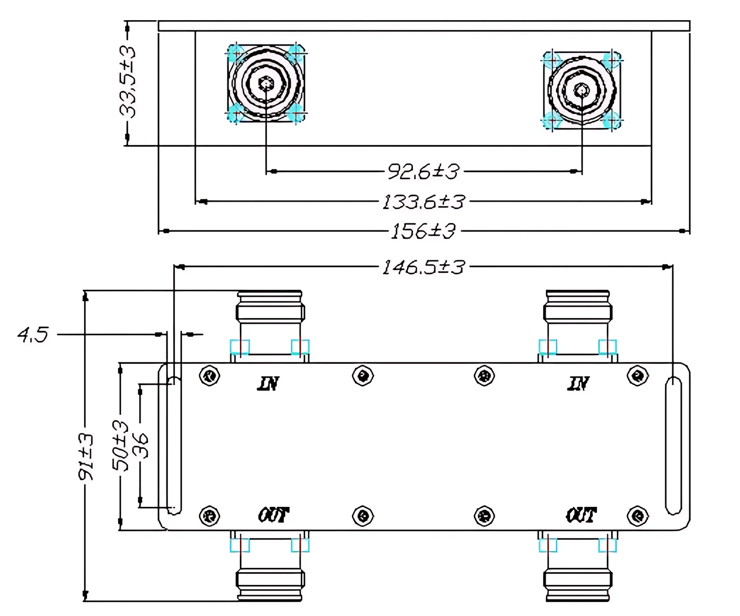 Hybrid Coupler RF Components TA-6038-3HC161F43