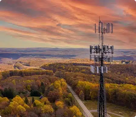 Fixed wireless access tower equipped with multiple sector antennas supporting broadband rollout