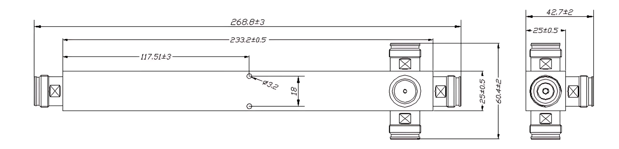 4-Way Power Splitter RF Components TA-606K-4W161F43